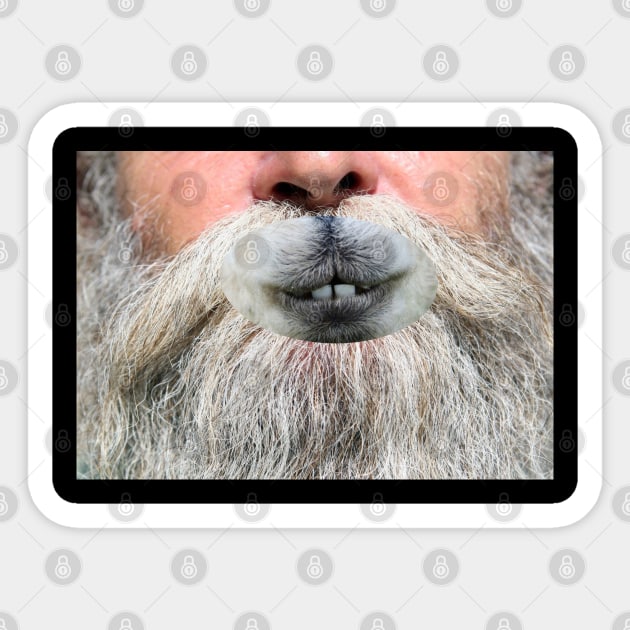 Funny Hairy Fur Face Sticker by CocoBayWinning 